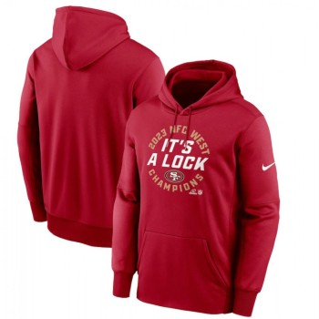 Men's San Francisco 49ers Scarlet 2023 NFC West Division Champions Locker Room Trophy Collection Pullover Hoodie Men's San Francisco 49ers Scarlet 2023 NFC West Division Champions Locker Room Trophy Collection Pullover Hoodie