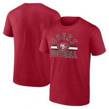 Men's San Francisco 49ers Scarlet Arch Stripe T-Shirt Men's San Francisco 49ers Scarlet Arch Stripe T-Shirt
