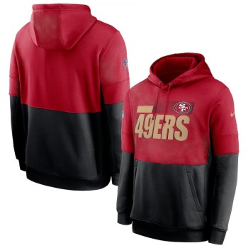 Men's San Francisco 49ers Scarlet/Black Sideline Impact Lockup Performance Pullover Hoodie Men's San Francisco 49ers Scarlet/Black Sideline Impact Lockup Performance Pullover Hoodie
