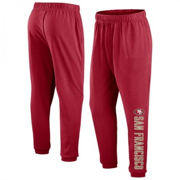 Men's San Francisco 49ers Scarlet Chop Block Fleece Sweatpants Men's San Francisco 49ers Scarlet Chop Block Fleece Sweatpants