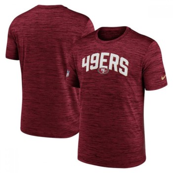 Men's San Francisco 49ers Scarlet Sideline Velocity Stack Performance T-Shirt Men's San Francisco 49ers Scarlet Sideline Velocity Stack Performance T-Shirt
