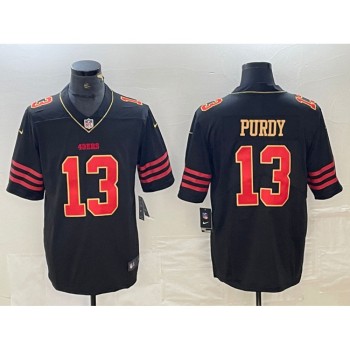 Men's San Francisco 49ers #13 Brock Purdy Black Gold Stitched Jersey Men's San Francisco 49ers #13 Brock Purdy Black Gold Stitched Jersey