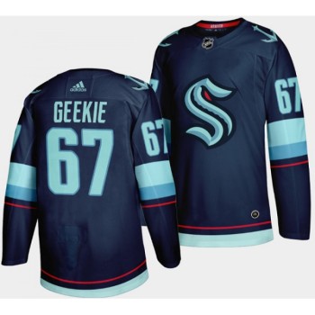 Men's Seattle Kraken #67 Morgan Geekie Navy Stitched Jersey Men's Seattle Kraken #67 Morgan Geekie Navy Stitched Jersey