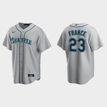 Men's Seattle Mariners #23 Ty France Gray Cool Base Stitched jersey Men's Seattle Mariners #23 Ty France Gray Cool Base Stitched jersey