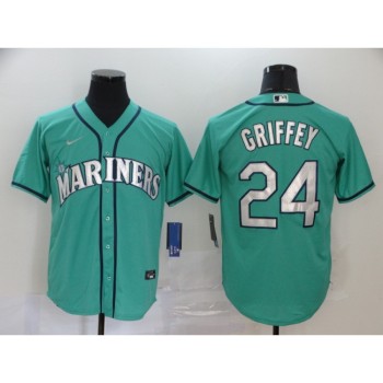 Men's Seattle Mariners #24 Ken Griffey Aqua Cool Base Stitched MLB Jersey Men's Seattle Mariners #24 Ken Griffey Aqua Cool Base Stitched MLB Jersey