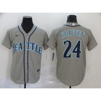 Men's Seattle Mariners #24 Ken Griffey Grey Cool Base Stitched MLB Jersey Men's Seattle Mariners #24 Ken Griffey Grey Cool Base Stitched MLB Jersey