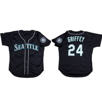 Men's Seattle Mariners #24 Ken Griffey Jr. Black Cool Base Stitched jersey Men's Seattle Mariners #24 Ken Griffey Jr. Black Cool Base Stitched jersey