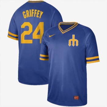 Men's Seattle Mariners #24 Ken Griffey Jr. Blue Cooperstown Collection Legend Stitched MLB Jersey Men's Seattle Mariners #24 Ken Griffey Jr. Blue Cooperstown Collection Legend Stitched MLB Jersey