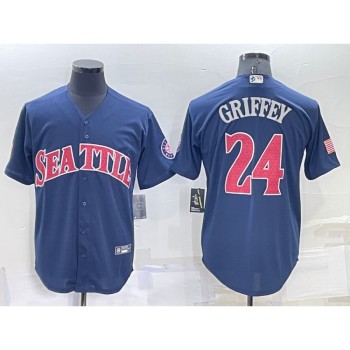 Men's Seattle Mariners #24 Ken Griffey Navy Cool Base Stitched jersey Men's Seattle Mariners #24 Ken Griffey Navy Cool Base Stitched jersey