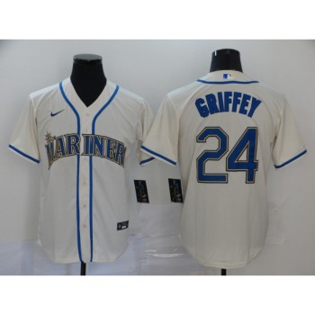 Men's Seattle Mariners #24 Ken Griffey White Cool Base Stitched MLB Jersey Men's Seattle Mariners #24 Ken Griffey White Cool Base Stitched MLB Jersey