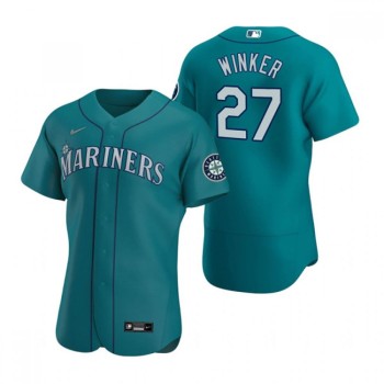 Men's Seattle Mariners #27 Jesse Winker Aqua Flex Base Stitched Jersey Men's Seattle Mariners #27 Jesse Winker Aqua Flex Base Stitched Jersey