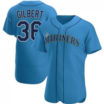 Men's Seattle Mariners #36 Logan Gilbert Royal Flex Base Stitched Jersey Men's Seattle Mariners #36 Logan Gilbert Royal Flex Base Stitched Jersey