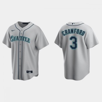 Men's Seattle Mariners #3 J.P. Crawford Grey Cool Base Stitched jersey Men's Seattle Mariners #3 J.P. Crawford Grey Cool Base Stitched jersey