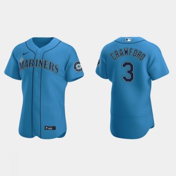 Men's Seattle Mariners #3 J.P. Crawford Royal Flex Base Stitched Jersey Men's Seattle Mariners #3 J.P. Crawford Royal Flex Base Stitched Jersey