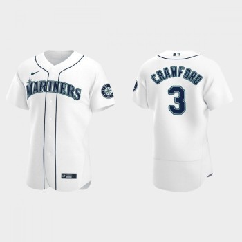 Men's Seattle Mariners #3 J.P. Crawford White Flex Base Stitched Jersey Men's Seattle Mariners #3 J.P. Crawford White Flex Base Stitched Jersey