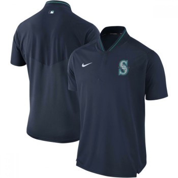 Men's Seattle Mariners Navy Authentic Collection Elite Performance Polo Men's Seattle Mariners Navy Authentic Collection Elite Performance Polo