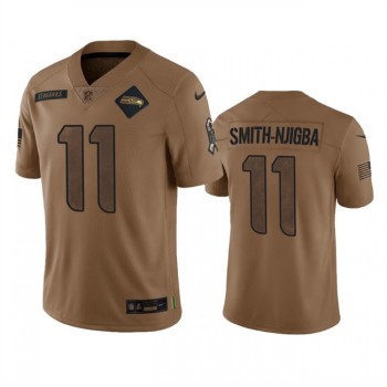 Men's Seattle Seahawks #11 Jaxon Smith-Njigba 2023 Brown Salute To Service Limited Stitched Football Jersey Men's Seattle Seahawks #11 Jaxon Smith-Njigba 2023 Brown Salute To Service Limited Stitched Football Jersey