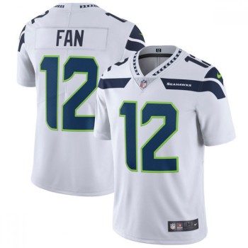Men's Seattle Seahawks #12 Fan White Vapor Untouchable Limited Stitched NFL Jersey