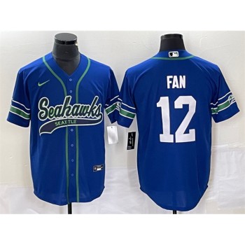 Men's Seattle Seahawks #12 Fan Royal Throwback Cool Base Stitched Baseball Jersey Men's Seattle Seahawks #12 Fan Royal Throwback Cool Base Stitched Baseball Jersey