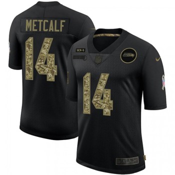 Men's Seattle Seahawks #14 D.K. Metcalf 2020 Black Camo Salute To Service Limited Stitched Jersey Men's Seattle Seahawks #14 D.K. Metcalf 2020 Black Camo Salute To Service Limited Stitched Jersey