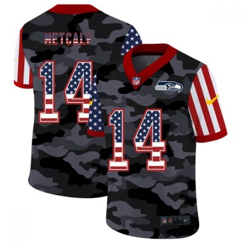 Men's Seattle Seahawks #14 D.K. Metcalf 2020 Camo USA Flag Limited Stitched Jersey Men's Seattle Seahawks #14 D.K. Metcalf 2020 Camo USA Flag Limited Stitched Jersey
