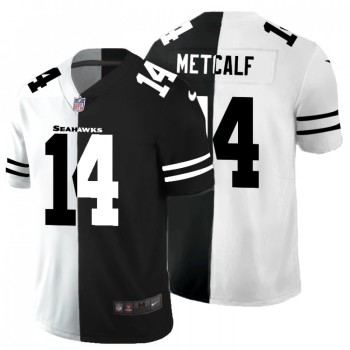 Men's Seattle Seahawks #14 D.K. Metcalf Black & White Split Limited Stitched Jersey Men's Seattle Seahawks #14 D.K. Metcalf Black & White Split Limited Stitched Jersey