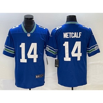 Men's Seattle Seahawks #14 DK Metcalf Royal Vapor Untouchable Limited Stitched Football Jersey Men's Seattle Seahawks #14 DK Metcalf Royal Vapor Untouchable Limited Stitched Football Jersey
