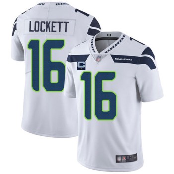 Men's Seattle Seahawks #16 Tyler Lockett White 2019 100th Season Vapor Untouchable Limited Stitched NFL Jersey Men's Seattle Seahawks #16 Tyler Lockett White 2019 100th Season Vapor Untouchable Limited Stitched NFL Jersey