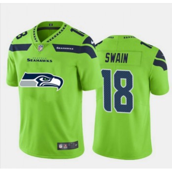 Men's Seattle Seahawks #18 Freddie Swain Green 2020 Team Big Logo Limited Stitched Jersey Men's Seattle Seahawks #18 Freddie Swain Green 2020 Team Big Logo Limited Stitched Jersey