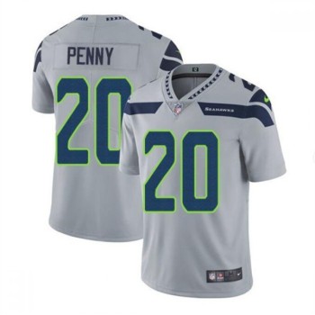 Men's Seattle Seahawks #20 Rashaad Penny Grey Vapor Untouchable Limited Stitched Jersey Men's Seattle Seahawks #20 Rashaad Penny Grey Vapor Untouchable Limited Stitched Jersey