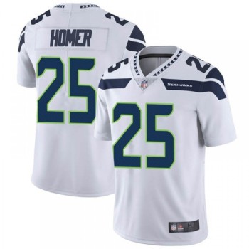 Men's Seattle Seahawks #25 Travis Homer White Vapor Untouchable Limited Stitched Jersey Men's Seattle Seahawks #25 Travis Homer White Vapor Untouchable Limited Stitched Jersey