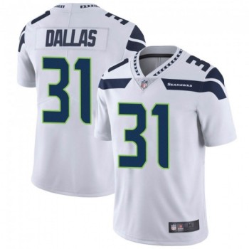 Men's Seattle Seahawks #31 DeeJay Dallas White Vapor Untouchable Limited Stitched Jersey Men's Seattle Seahawks #31 DeeJay Dallas White Vapor Untouchable Limited Stitched Jersey