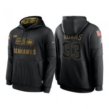 Men's Seattle Seahawks #33 Jamal Adams 2020 Black Salute to Service Sideline Performance Pullover Hoodie Men's Seattle Seahawks #33 Jamal Adams 2020 Black Salute to Service Sideline Performance Pullover Hoodie