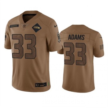 Men's Seattle Seahawks #33 Jamal Adams 2023 Brown Salute To Service Limited Stitched Football Jersey Men's Seattle Seahawks #33 Jamal Adams 2023 Brown Salute To Service Limited Stitched Football Jersey