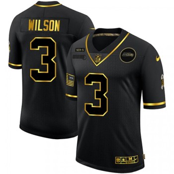 Men's Seattle Seahawks #3 Russell Wilson 2020 Black/Gold Salute To Service Limited Stitched Jersey Men's Seattle Seahawks #3 Russell Wilson 2020 Black/Gold Salute To Service Limited Stitched Jersey