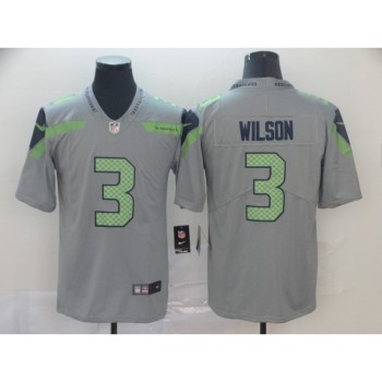 Men's Seattle Seahawks #3 Russell Wilson Gray Inverted Legend Stitched NFL Jersey