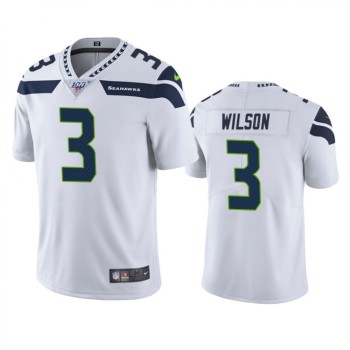 Men's Seattle Seahawks #3 Russell Wilson White 2019 100th Season Vapor Untouchable Limited Stitched NFL Jersey Men's Seattle Seahawks #3 Russell Wilson White 2019 100th Season Vapor Untouchable Limited Stitched NFL Jersey