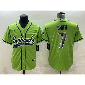Men's Seattle Seahawks #7 Geno Smith Green With Patch Cool Base Stitched Baseball Jersey Men's Seattle Seahawks #7 Geno Smith Green With Patch Cool Base Stitched Baseball Jersey