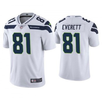 Men's Seattle Seahawks #81 Gerald Everett White Vapor Untouchable Limited Stitched Jersey Men's Seattle Seahawks #81 Gerald Everett White Vapor Untouchable Limited Stitched Jersey