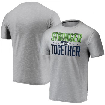Men's Seattle Seahawks Grey Stronger Together T-Shirt Men's Seattle Seahawks Grey Stronger Together T-Shirt