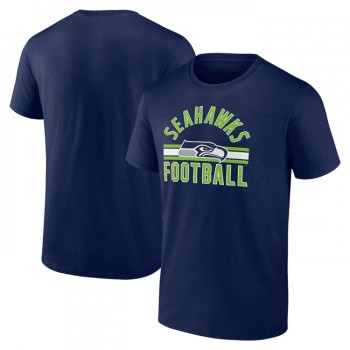 Men's Seattle Seahawks Navy Arch Stripe T-Shirt Men's Seattle Seahawks Navy Arch Stripe T-Shirt