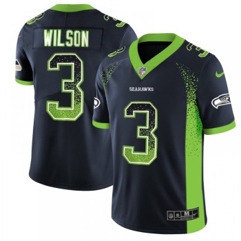 Men's Seattle Seahawks #3 Russell Wilson Navy 2018 Drift Fashion Color Rush Limited Stitched NFL Jersey Men's Seattle Seahawks #3 Russell Wilson Navy 2018 Drift Fashion Color Rush Limited Stitched NFL Jersey