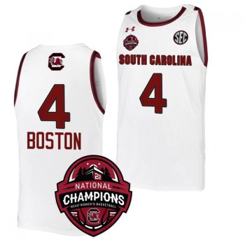 Men's South Carolina Fighting Gamecocks #4 Aliyah Boston White Stitched Jersey