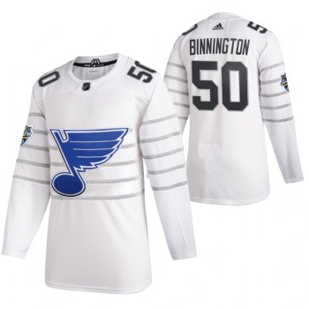 Men's St. Louis Blues #50 Jordan Binnington 2020 White All Star Stitched NHL Jersey Men's St. Louis Blues #50 Jordan Binnington 2020 White All Star Stitched NHL Jersey