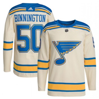Men's St. Louis Blues #50 Jordan Binnington Cream 2022 Winter Classic Stitched Jersey Men's St. Louis Blues #50 Jordan Binnington Cream 2022 Winter Classic Stitched Jersey