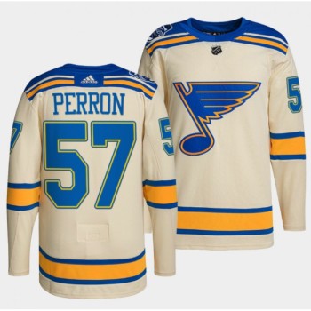 Men's St. Louis Blues #57 David Perron Cream 2022 Winter Classic Stitched Jersey Men's St. Louis Blues #57 David Perron Cream 2022 Winter Classic Stitched Jersey