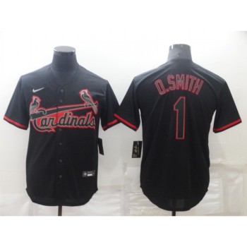 Men's St. Louis Cardinals #1 Ozzie Smith Black shadow Cool Base Stitched Jersey Men's St. Louis Cardinals #1 Ozzie Smith Black shadow Cool Base Stitched Jersey