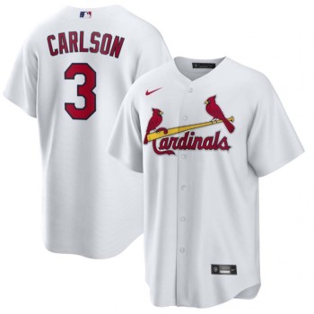 Men's St. Louis Cardinals #3 Dylan Carlson White Cool Base Stitched Jersey Men's St. Louis Cardinals #3 Dylan Carlson White Cool Base Stitched Jersey
