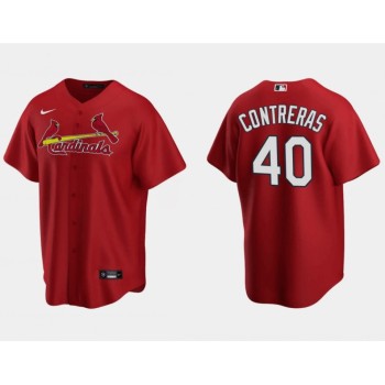 Men's St. Louis Cardinals #40 Willson Contreras Red Cool Base Stitched Jersey Men's St. Louis Cardinals #40 Willson Contreras Red Cool Base Stitched Jersey