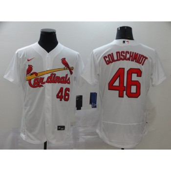 Men's St. Louis Cardinals #46 Paul Goldschmidt White Flex Base Stitched MLB Jersey Men's St. Louis Cardinals #46 Paul Goldschmidt White Flex Base Stitched MLB Jersey